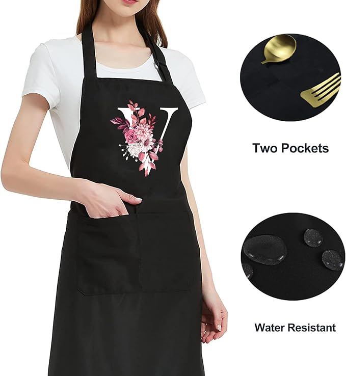 Personalized Aprons for Women with Pockets, Cute Aprons for Women Chef Baking, Cooking Gifts for Mom Birthday