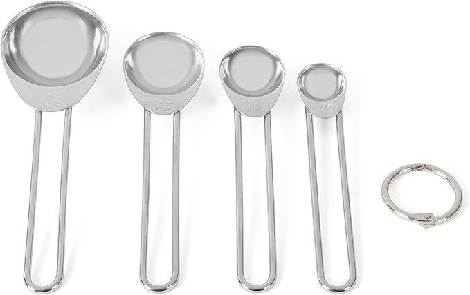 Martha Stewart Richburn 4-Piece Stainless Steel Measuring Spoons Set – Durable and Accurate Kitchen Measuring Tools for Baking and Cooking