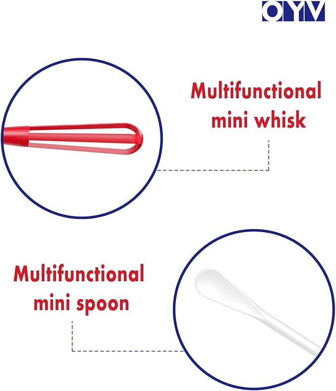 OYV American Colors Mini Whisk Set, 8.5 in Mini Whisks for Cooking, 3 Pieces Small Wisk For Whisking, Beating, Blending Ingredients, Mixing Sauces, BPA Free Tiny Whisk