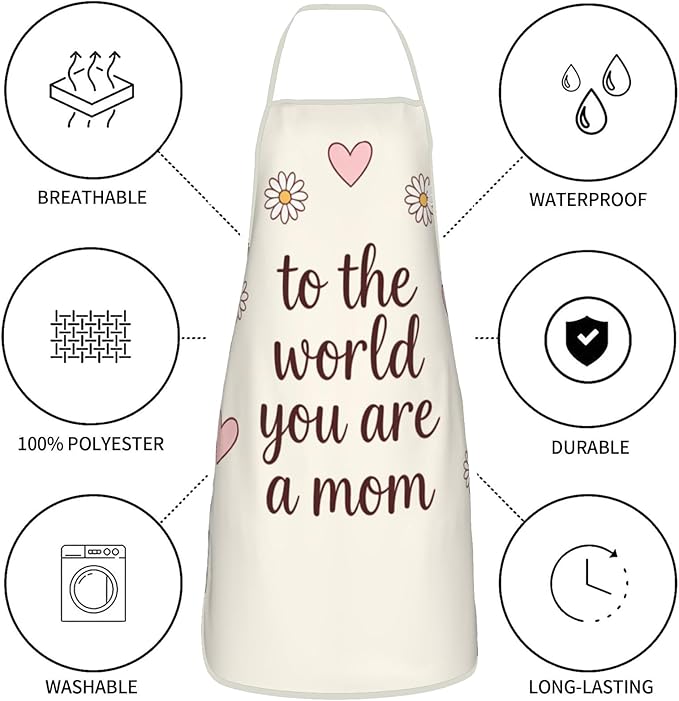 Mothers Day Gifts Womens Aprons for Cooking,Gifts for Mom Anniversary Valentine's Day,Birthday Gifts for Women,Funny Kitchen BBQ Painting Matching Apron