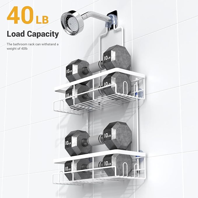 AKTECKE 30pcs Shower Caddy Hanging Bathroom Organizer White