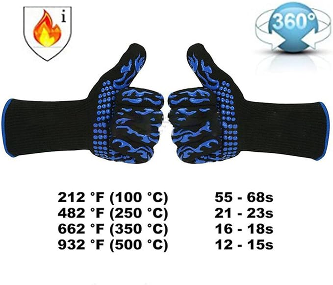 BBQ Oven Mitts Anti-Scald Gloves Heat and Slip Resistant Cooking Gloves Insulated Mitts Kids Adults Silicone Oven Mitts