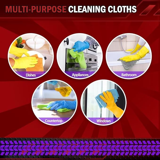 AIDEA Microfiber Cleaning Cloth 5 Pack, Microfiber Towels for Cars, Soft & Absorbent Cleaning Rags, Premium Lint Free Shop Towels for House, Kitchen, Car, 12inx16in