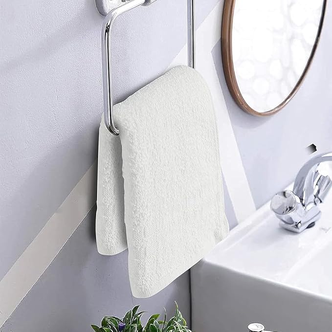 100% Cotton Washcloths - 100 Pack Soft Washcloths for Face & Body - Highly Absorbent - 12 x 12 in - White