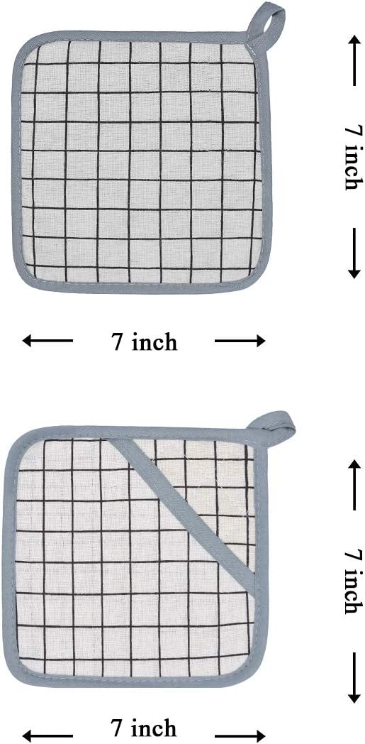 Oven Mitts and Potholders BBQ Gloves-Oven Mitts and Pot Holders with Recycled Infill Silicone Non-Slip Cooking Gloves for Cooking Baking Grilling (4-Piece Set) (White)