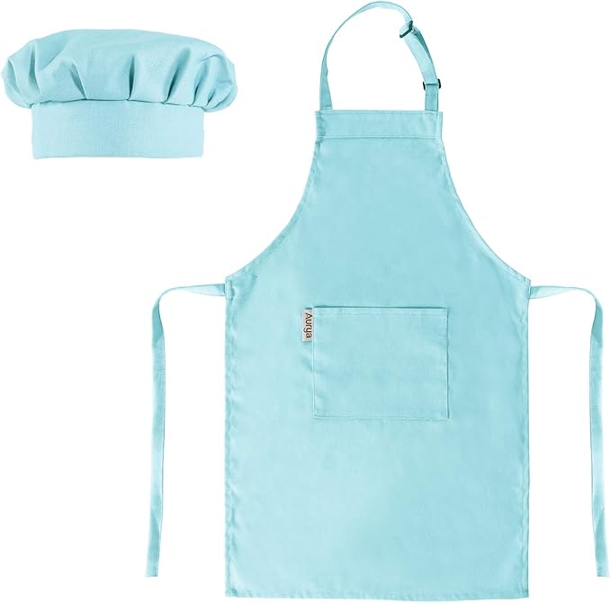 Adjustable Apron and Chef Hat Set for Cooking and Baking