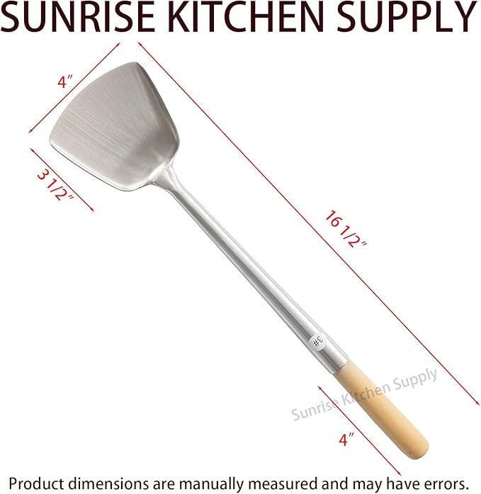 Sunrise Kitchen Supply Commercial Grade Wok Spatula (Shovel 15.50" (#3))