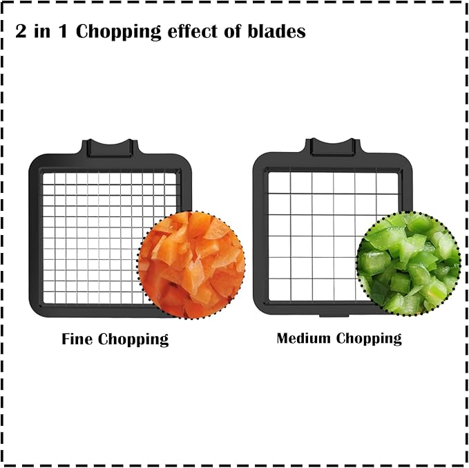 Veggie Chopper – 2-in-1 Onion Chopper · Vegetable Chopper with Container · Pepper Chopper · Vegetable Cutter – Kitchen Gadget & Kitchen Accessory (White & Black)