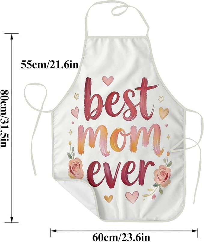 Mothers Day Gifts Womens Aprons for Cooking,Gifts for Mom Anniversary Valentine's Day,Birthday Gifts for Women,Funny Kitchen Matching Apron White