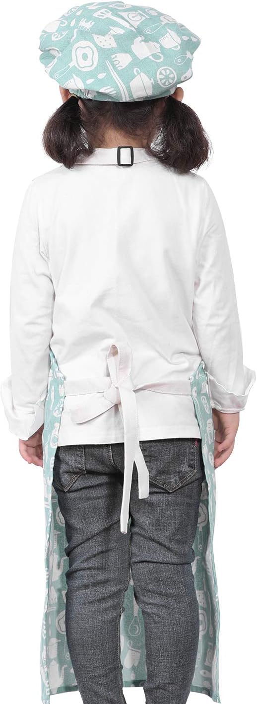 Adjustable Apron and Chef Hat Set for Cooking and Baking
