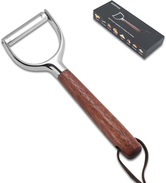 Vegetable Peeler, Premium Y-Shape Potato Peeler, Stainless Steel Multifunctional Kitchen Peeler Real Wood Handle Ultra Sharp Blade Vegetable, Potato, Fruit, Carrot, Apple