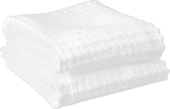 Ritz Royale Collection 100% Combed Terry Cotton, Highly Absorbent, Oversized Kitchen Towel Set, 28" x 18", 2-Pack, Solid, White