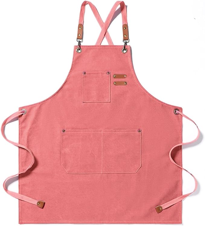 Kitchen Chef Aprons for Women and Men with 3 Pockets for Cooking BBQ Bib Work