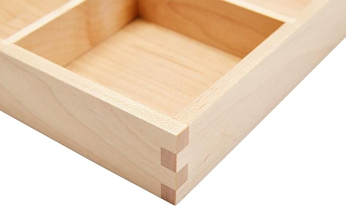 pandapark Wood Organizer Tray,Black Walnut,Desk & Drawer Storage Box (Maple Master)