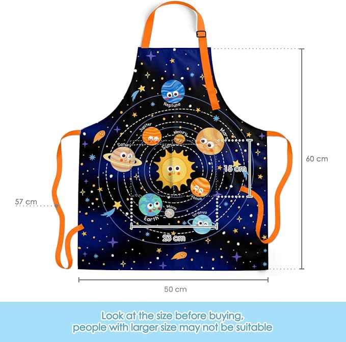 SANDJEST Kids Apron with Chefs Hat Set, Kitchen Apron Gifts