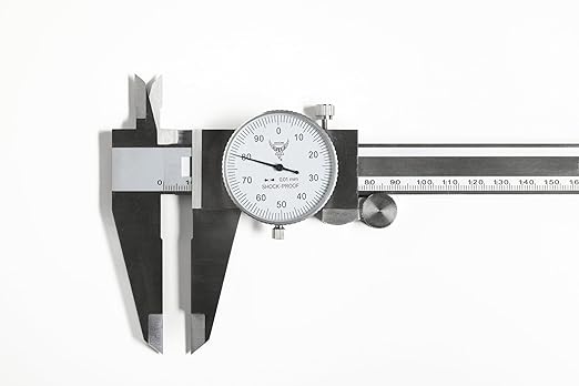 PEC Dial Caliper 0-300mm, Stainless Steel Precision Measuring Tool with Shock-Proof Dial, High Accuracy ±0.03mm
