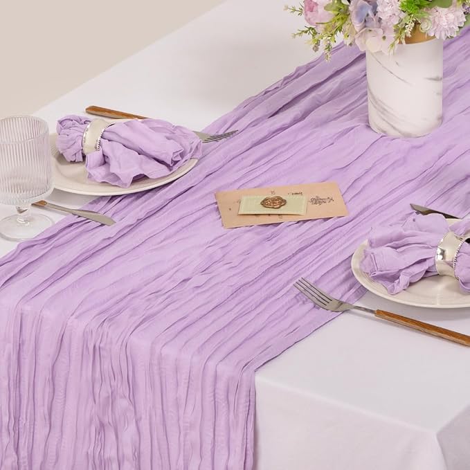 MLMC 40 Pack Cheesecloth Napkins Bulk Lilac Purple Dinner Cloth Napkins 21"x21" Boho Reusable Lavender Cloth Napkins in Bulk for Wedding Bridal Shower Baby Shower Birthday Events Table Decor