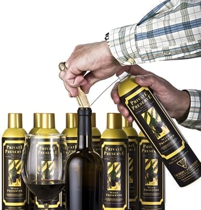 Private Preserve Wine Preservation System | 100% Green Gas Based | Suitable For All Wine, Port, Sake, Cognac, Whiskey, Fine Oil & Vinegar (Pack of 3)