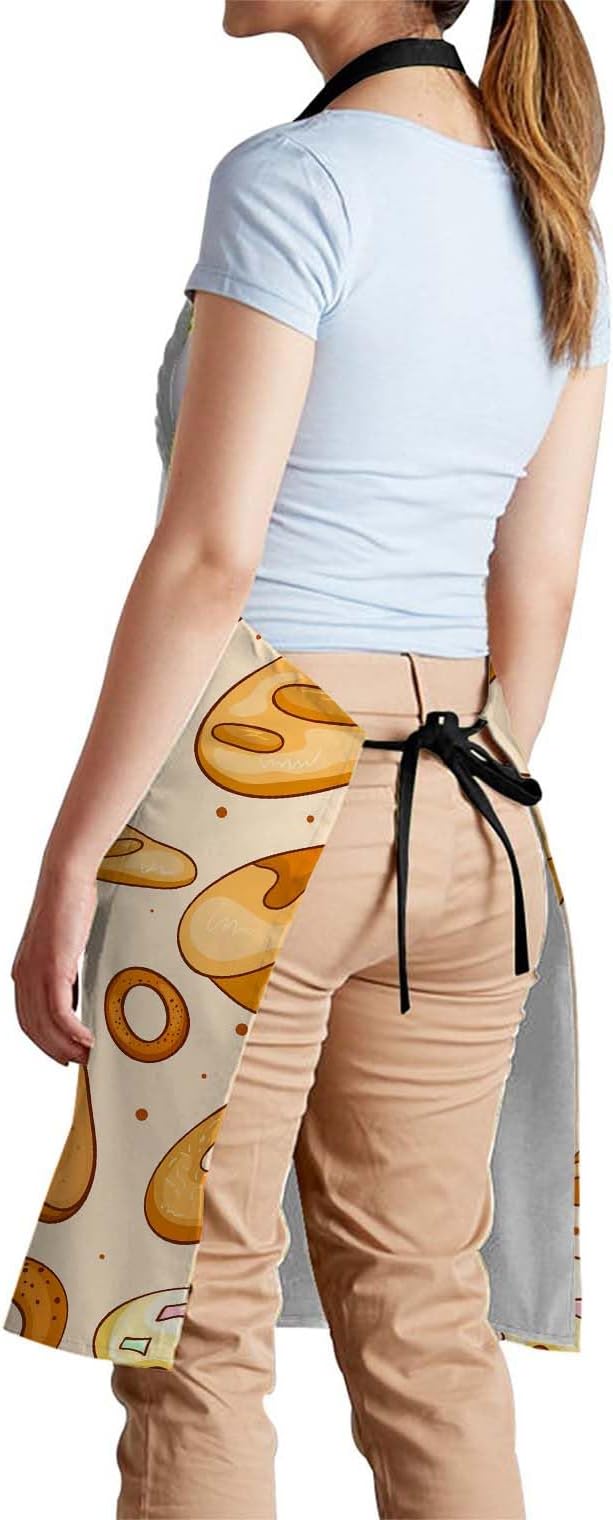 oFloral Different Bread Apron Chefs Apron, Cooking and Baking Apron for Men and Women, Kitchen Aprons, Butchers Apron, BBQ & Catering Bibs
