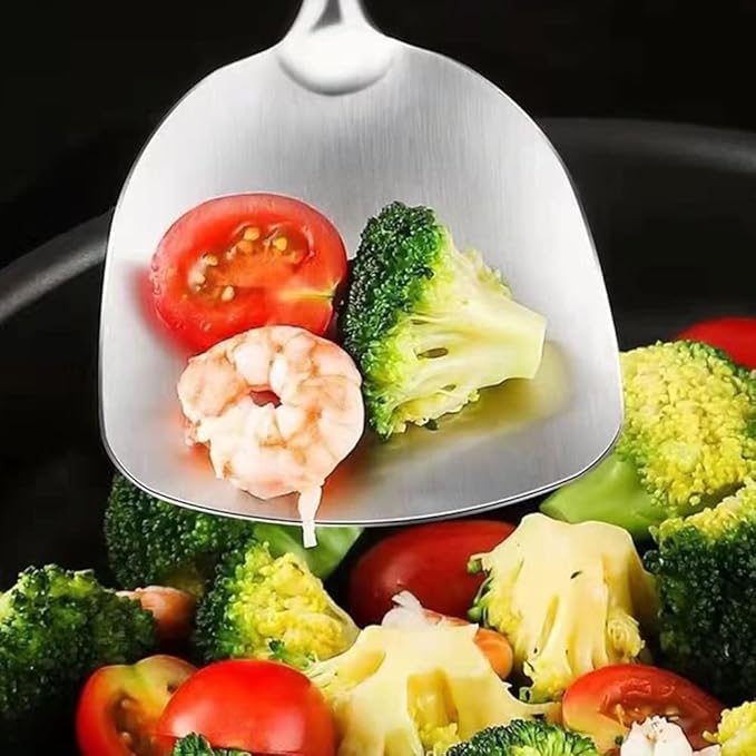 Solid Turner Spatula Stainless Steel Serving Utensils Cooking Tool For Egg Fish Steak Heat Proof Hollow Handle Easy to Clean 14.76 Inches