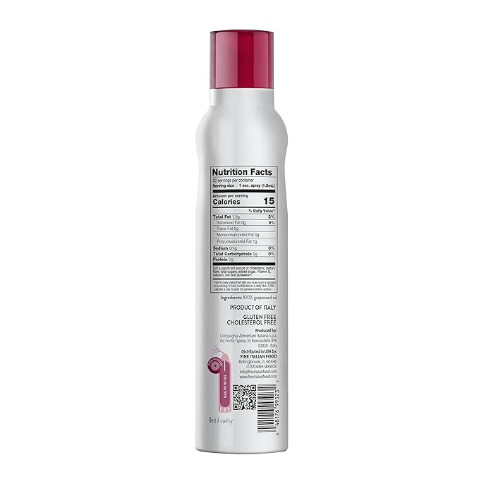 Mantova Grapeseed Oil, 100% Pure Cooking Spray with Omega-6, perfect for grilling, baking, or seasoning for cooking, our oil dispenser bottle lets you spray, drip, or stream with no waste, 5 oz