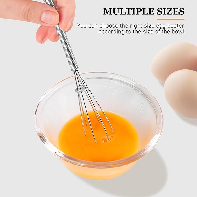NileHome Mini Whisks Stainless Steel Whisk Set 5" 7" 7"Kitchen Small Wisk Balloon Wire Tiny Whisks for Cooking, Whisking, Blending, Beating, Stirring 3 Pack