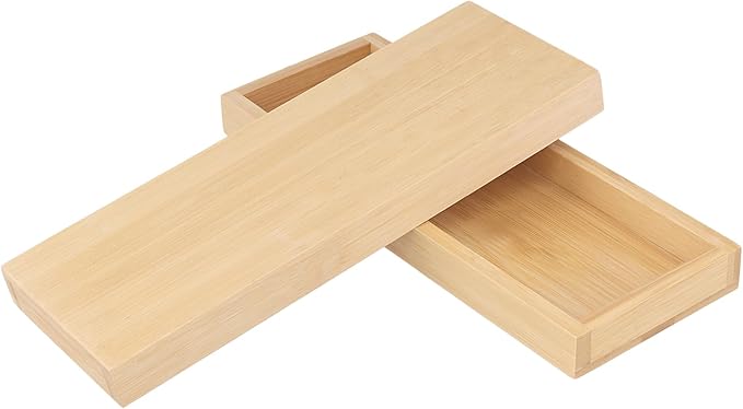 4 PCS Wooden Bamboo Drawer Organizer, Utensil Cutlery Organizer Drawer Holder for Home, Kitchen, Office, 11.4 x 4.2 x 1.2 inch