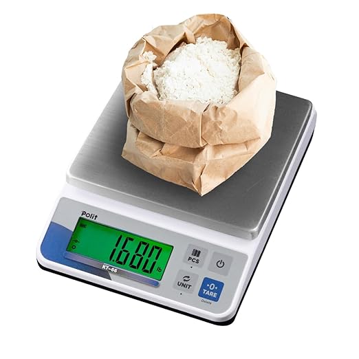 Polit KT-66 Digital Kitchen Scale 18lb/8kg – High-Capacity 0.5g Precision Food & Utility Scale with Stainless Steel Tray for Baking, Cooking, Market Produce and Small Business Weighing