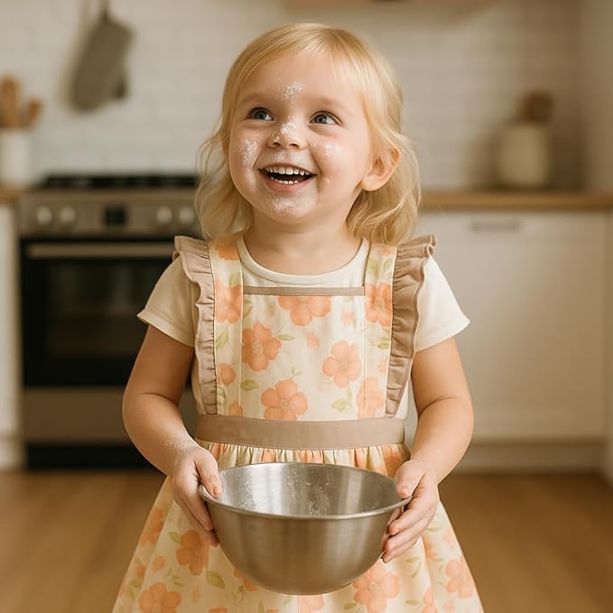 CRB Fashion Kids Cooking Baking Apron | Toddler, Little Girls, Cute Kitchen Chef Aprons