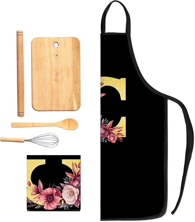 Monogrammed Aprons - A-Z Initial, Letter Aprons for Cooking and Baking