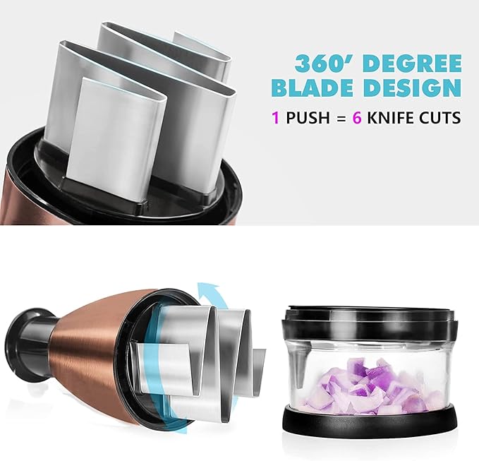 Manual Vegetable Dicer - Efficient Stainless Steel Hand Chopper for Onions, Garlic, Tomatoes, Nuts, Herbs, Salad. Perfect Kitchen Gadget for Fast, Easy Food Prep. Dishwasher Safe.