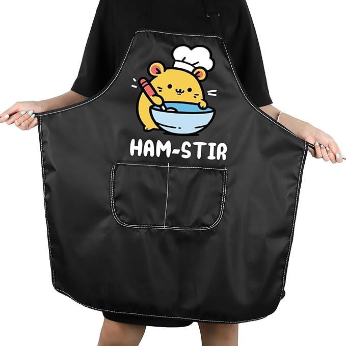 VAMSII Cooking Apron with Pockets Girls Chef Apron BBQ Baking Kitchen Apron for Girl Just a Girl Who Loves Cooking and Baking
