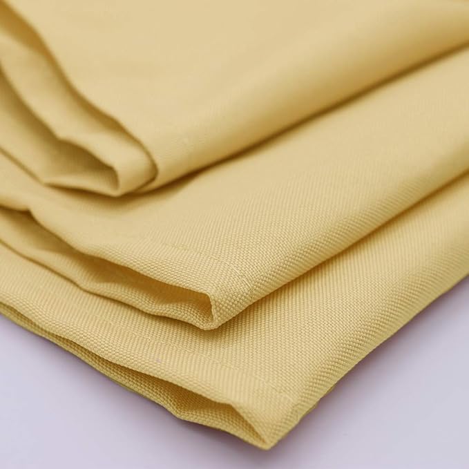 Your Chair Covers Cloth Polyester Napkins, 20 x 20 Inch, Washable Dinner Fabric Linen Napkins with Hemmed Edges for Restaurant, Wedding and Holiday Pack of 10 (Pastel Yellow)
