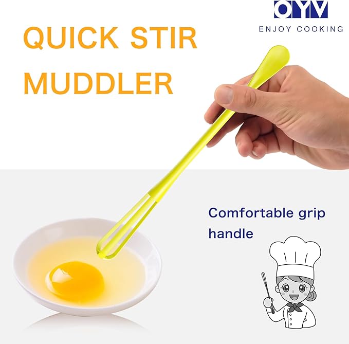 OYV Colorful Mini Whisk, Mini Spoon, Multifunctional Small Whisks for Cooking, Tiny Whisk 7 Pieces, Mini Small Wisk, for Blending, Whisking, Beating Ingredients, Mixing Sauces