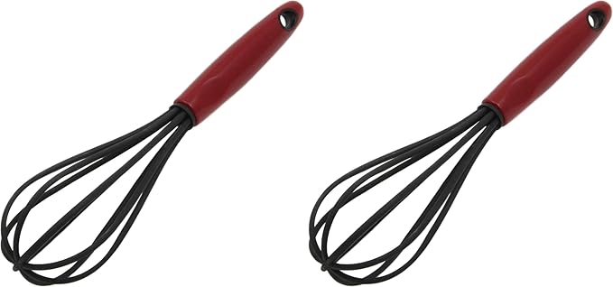 Chef Craft Select Nylon Sturdy Whisk, 10.5 inch, Red (Pack of 2)