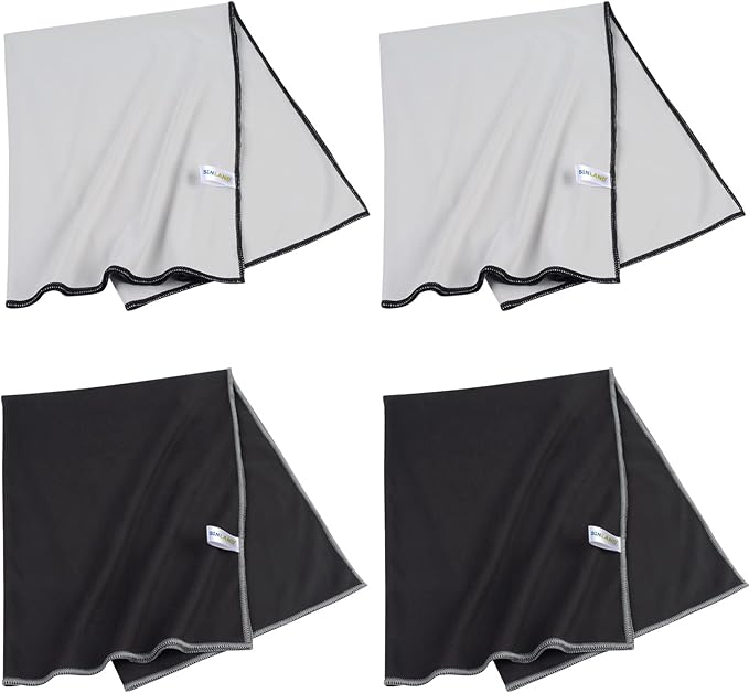 SINLAND Microfiber Glass Polishing Cloths Large Size Thick Lintless Drying Towels for Wine Glasses Stemware Dishes Stainless Appliances 20 Inch X 25 Inch Pack of 4