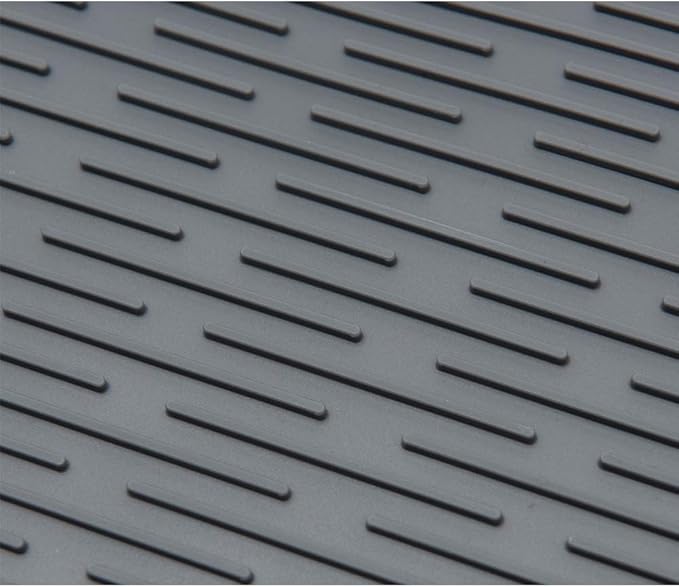 ZLR 2 Pcs Large Silicone Dish Drying Mat (16" x 18") - XL Heavy Duty Drainboard Mat for Pots, Pans & Family Loads - Heat Resistant Trivet & Counter Protector, Easy Clean (Dark Gray)