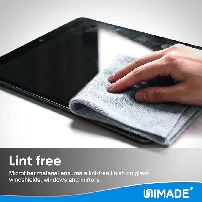 UNIMADE Microfiber Cleaning Cloth, 75 Sheets Microfiber Towels for Cars Commercial Grade Washcloths Lint-Free Bulk Shop Towel Cleaning Rags for Household Restaurant Garage Housekeeping, 11"x 9", Grey