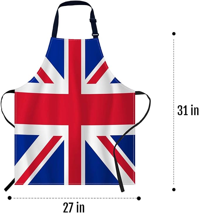 oFloral United Kingdom Flag Apron Adjustable Apron Cooking Kitchen Chef Women Men Aprons for Home Kitchen, Restaurant, Coffee House, Baking Gardening BBQ