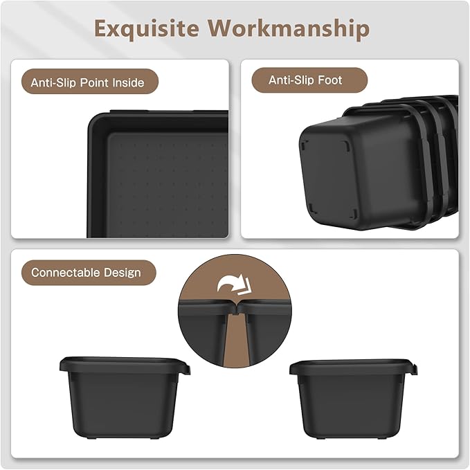 A-LUGEI【𝟰𝟲𝗣𝗖𝗦 & 5 Size】Tool Box Organizer Tray Divider Set, 【Black】 Bathroom Drawer Organizer Bin, Garage Organization and Storage Toolbox Rolling Tool Chest Cart Cabinet WorkBench Small Part