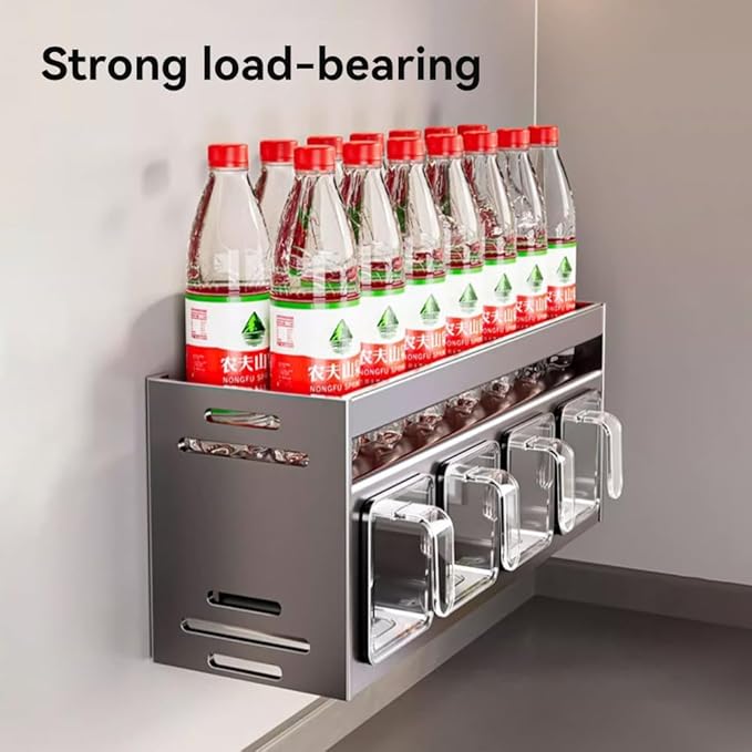 Kitchen Spice Rack Wall Mount Hanging Seasoning Box Over Stove Hanging Shelf Seasoning Jar Organizer for Sugar Salt Pepper (5 Box)
