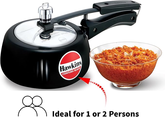 Hawkins Contura Black 1.5 litre Pressure Cooker