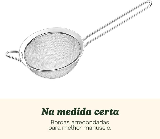 Cuisinart Mesh Strainers, 3 Count Stainless Steel Mesh Strainers for Kitchen, Fine Mesh Kitchen Strainer Set for Sifting, Straining & Cooking, Silver, CTG-00-3MS
