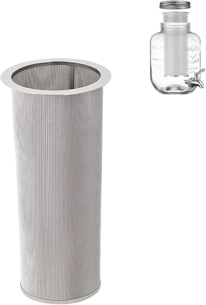 Cold Brew Coffee Filter for 1 Gallon Mason Jars, Made with Stainless Steel, Fine Mesh Filter for Large Batch Cold Brewing, 1 Gallon Mason Jar Filter Crafted to Make Iced Coffee & Tea and Sun
