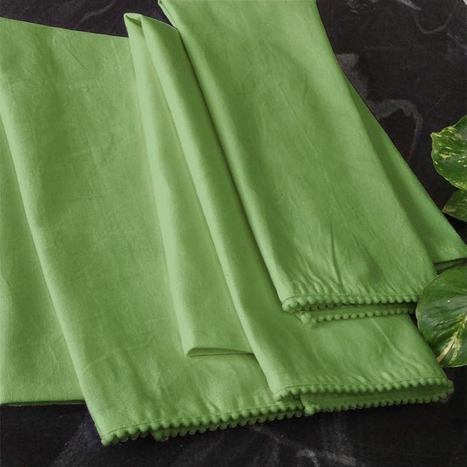 TARAN LIVING Kitchen Towels 100% Cotton Solid Kitchen Dish Cloths, Valentine Decor Kitchen Hand Towel Reusuable Dish Towel for Cleaning & Drying Tea Towels Set 18"x 28", Pack of 6 Green
