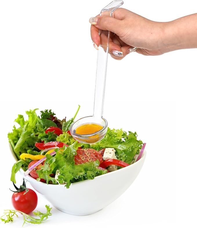Coloch 20 Pack 1oz Plastic Small Ladle, 7 Inch Clear Mini Ladle Long Handle Punch Bowl Ladles Mini Serving Spoon for Juice, Topping, Dressing, Soup, Gravy, Pouch Bowl, Cocktail