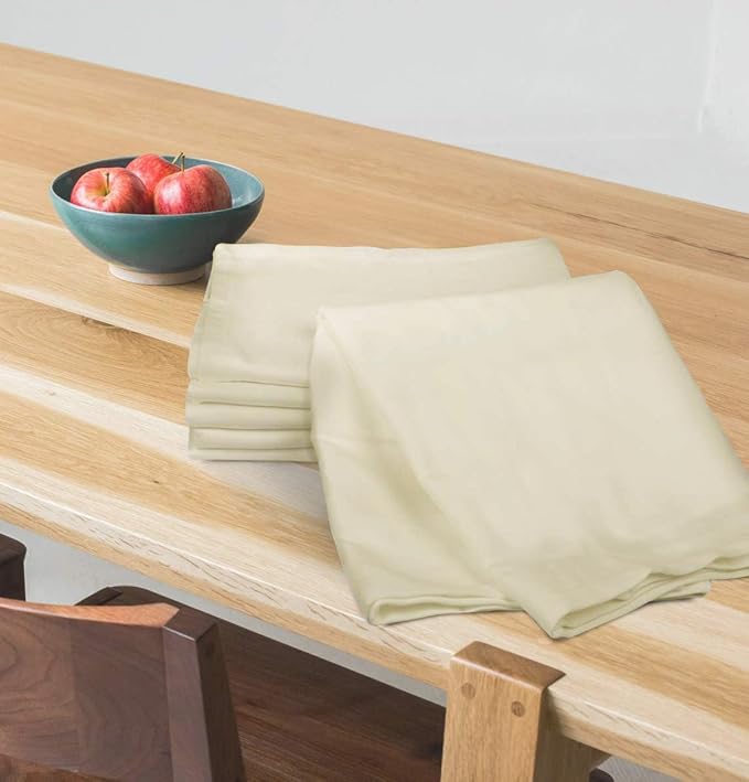 Urban Villa Kitchen Towels 100% Cotton Dish Towels for Kitchen(Set of 6) 20”x30” Dish Cloths Highly Absorbent Kitchen Linen Set with Hanging Loop Perfect for Drying – Ivory.