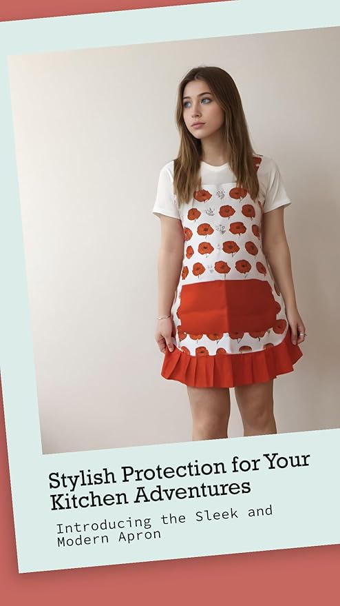 Vintage Floral Apron for Women with Functional Pockets Adjustable Neck Strap for Cooking Baking Mother's Gift