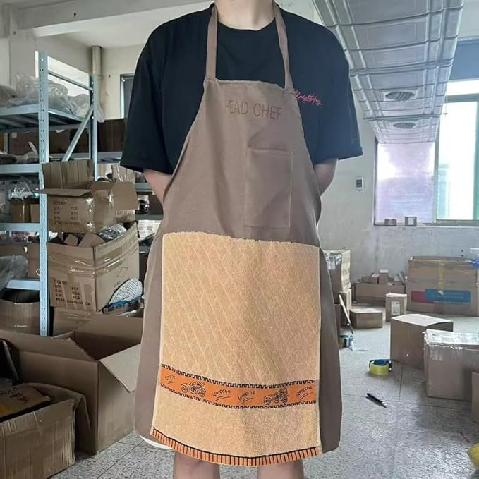 Head Chef Prank Apron with Pocket, Funny Hidden Surprise, Novelty Cooking Gag Gift for Men