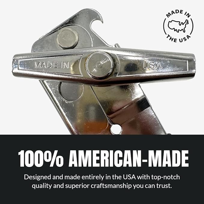 EasyTwist Heavy-Duty Manual Swing Away Can Opener with Carbon Steel Cutting Blade by B53 – Made in the USA – Comfortable Grip, Smooth Operation, Rust-Resistant, Ideal for Home or Commercial Kitchens